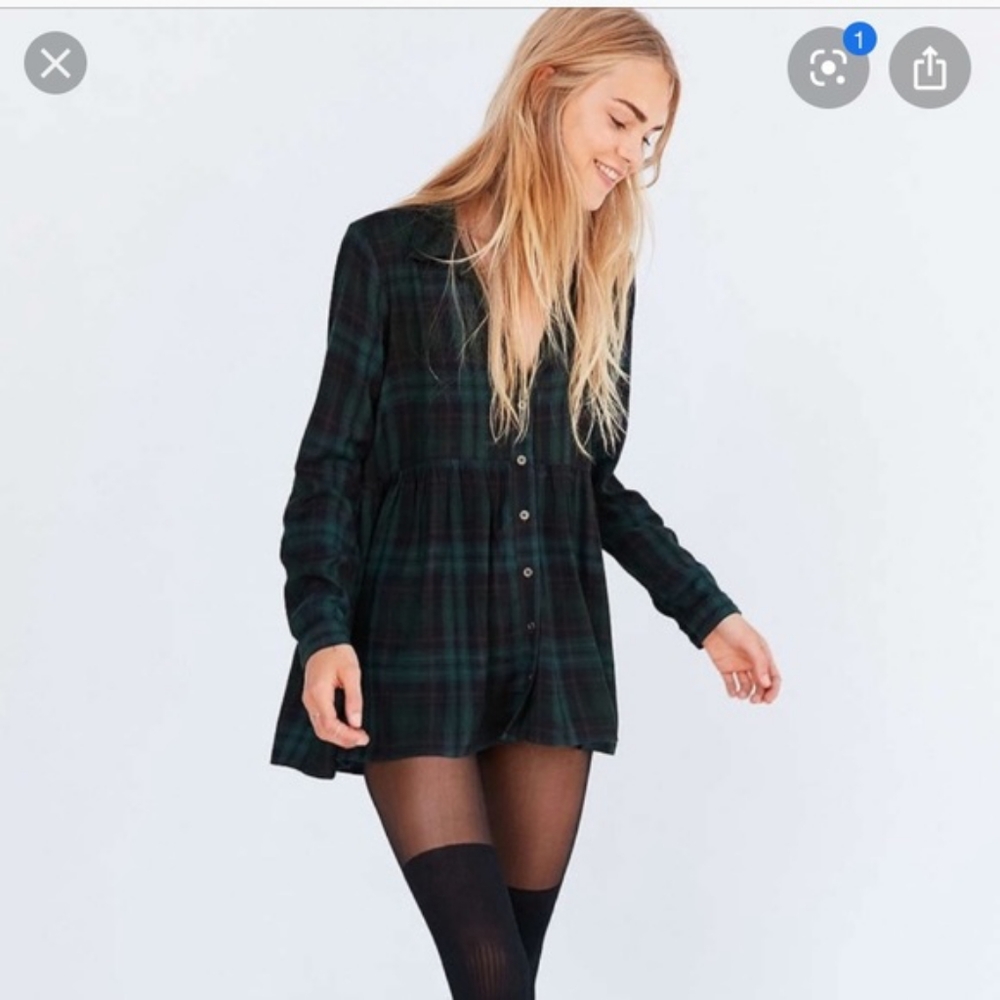 Kimchi Blue, UO Flannel Dusk Babydoll Tunic